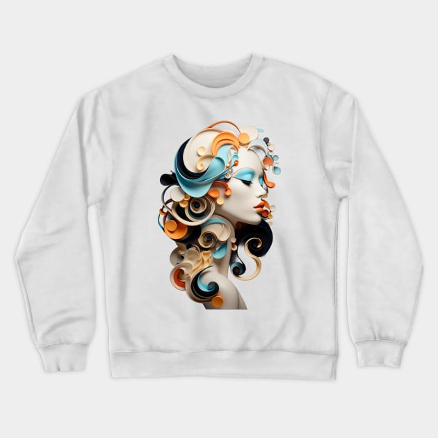 Beautiful Geometric Woman Crewneck Sweatshirt by Tankuss 